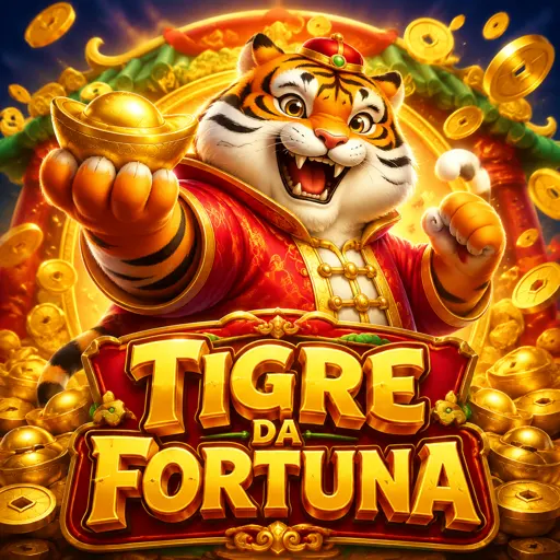 Símbolos dourados de tigre em rolo de slot